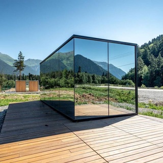 Логотип @bauspro - Baus • зеркальные дома • модульные отели • модульные дома