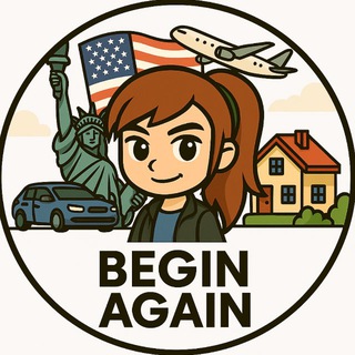 Логотип @begin_again - BeginAgain - из России в Америку