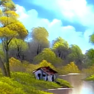 Логотип @brhlsc - Bob Ross' Happy Little Shitpost Cabin