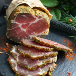 Логотип @butcher_shopp - МЯСНАЯ ПРОДУКЦИЯ. МЯСОКОМБИНАТ.