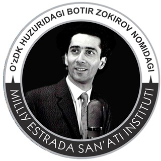 Логотип @bzokirovnomidagimesi - O'zDK huzuridagi Botir Zokirov nomidagi Milliy estrada san'ati instituti rasmiy kanali