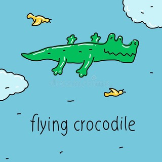 Логотип @flyingcrocodiles - Крокодил полетел