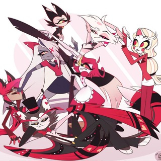Логотип @helluva_boss_x_hazbin_hotel_chat - Hazbin Hotel🕷 x Helluva Boss🦉