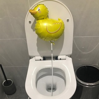 Логотип @homyakly - туалетный утенок 🐣