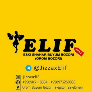 Логотип @jizzaxelif - 🛍𝑱𝑰𝒁𝒁𝑨𝑿𝑬𝑳𝑰𝑭 | 9-𝑸𝑨𝑻𝑶𝑹, 22-𝑫𝑶'𝑲𝑶𝑵