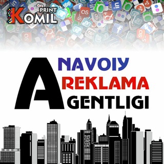 Логотип @komil_print - Navoiy Reklama Agentligi