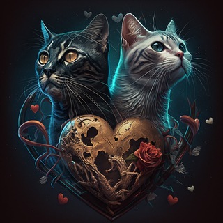 Логотип @letssmileonai - Нейро-Котики