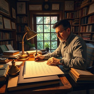 Логотип @maratwrites - Марат пишет про науку (в основном)