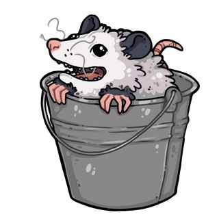 Логотип @memebucket - Опоссум в ведерке