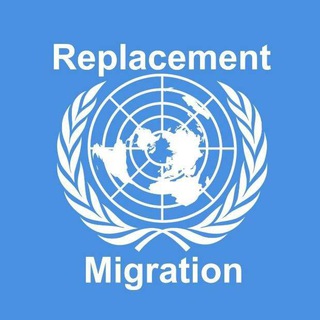 Логотип @migrationun - UN-Bevölkerungsaustausch Umsiedlung Migrationspakt Replacement United Nations NWO New World Order
