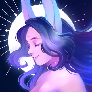 Логотип @monrabit - moon rabbit art 🐰