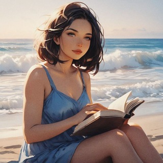 Логотип @more_i_knigi - море и книги || Лина 📚🌅