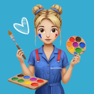 Логотип @procrearty - Procrearty 🧑‍🎨 Уроки, палитры 🎨 и кисти 🖌