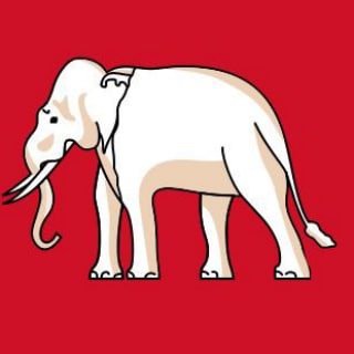 Логотип @red_white_elephant - КРАСНО-БЕЛЫЙ СЛОН