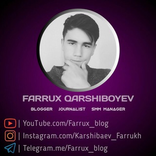 Логотип @reklama_chanup - Farrux Blog | Uyda qoling!