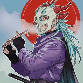 Логотип @samurai_senpai - Самурай в кондомовых доспехах