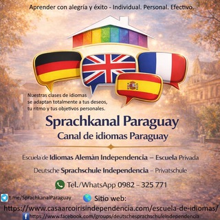Логотип @sprachkanalparaguay - Sprachkanal Paraguay - Deutsche Sprachschule Independencia 🇵🇾 🇪🇸 🇬🇧 🇩🇪 🇫🇷