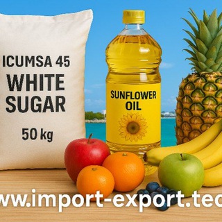 Логотип @sugarfrombrazil - Sugar IC45 Oil Wheat Rice Coca Red Bull Import Export info@importexport.tech Follow us on Telegram