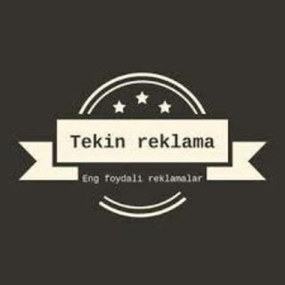 Логотип @tekin_reklamala_uzb - 𝙏𝙚𝙠𝙞𝙣 𝙧𝙚𝙠𝙡𝙖𝙢𝙖𝙡𝙖𝙧 𝙪𝙯