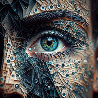 Логотип @throughmidjourney - Сквозь нейросеть