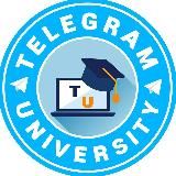 Логотип @tlgrmuniver - Telegram University