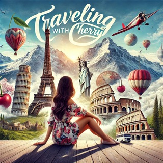 Логотип @travelocherry - Путешествие с Вишней 🌍🍒