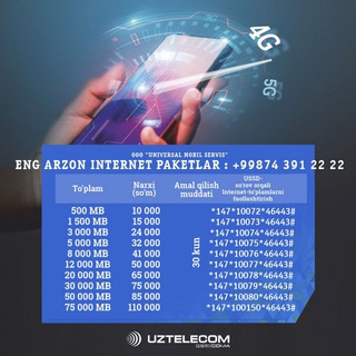 Логотип @uztelecom_4g - UZTELECOM Internet MEGABAYT SOTIB OLISH