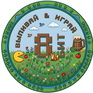 Логотип @vosembit_bar - 8 бит | выпивай и играй