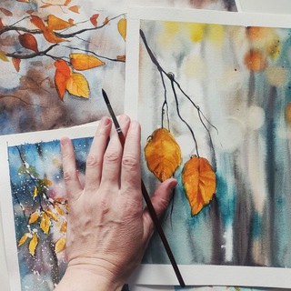 Логотип @watercolormeetings - Ната и Акварель.